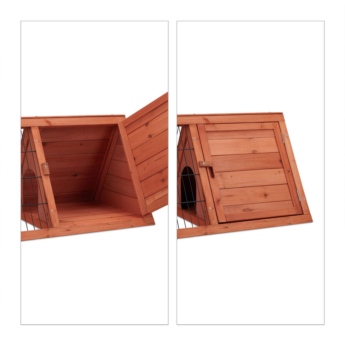 HASENSTALL - Hellbraun, Holz/Kunststoff (110/41/49cm) - Relaxdays