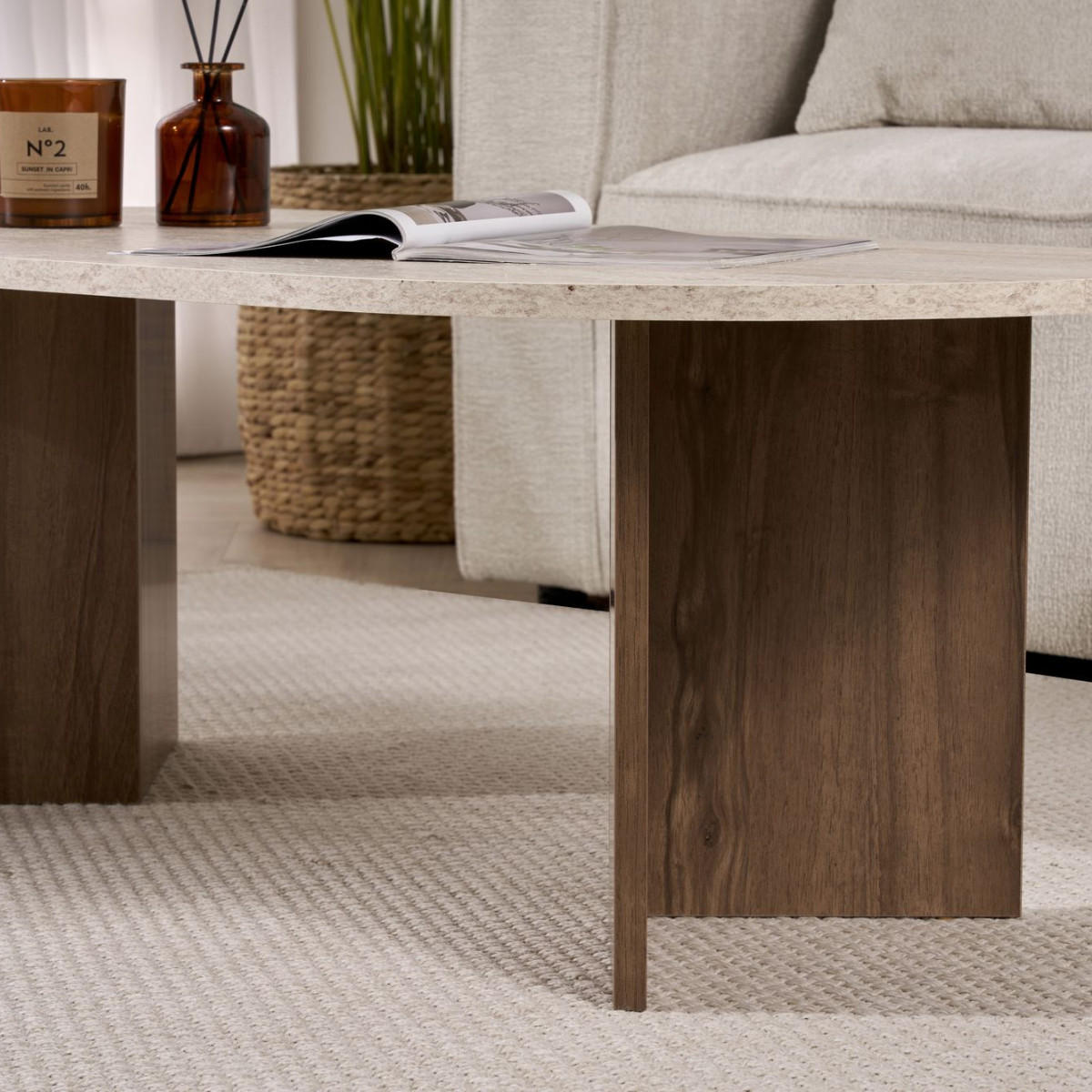 COUCHTISCH - iris 119/60/39,8 cm - Eichefarben, Holzwerkstoff (65/60/39.8cm) - Calicosy