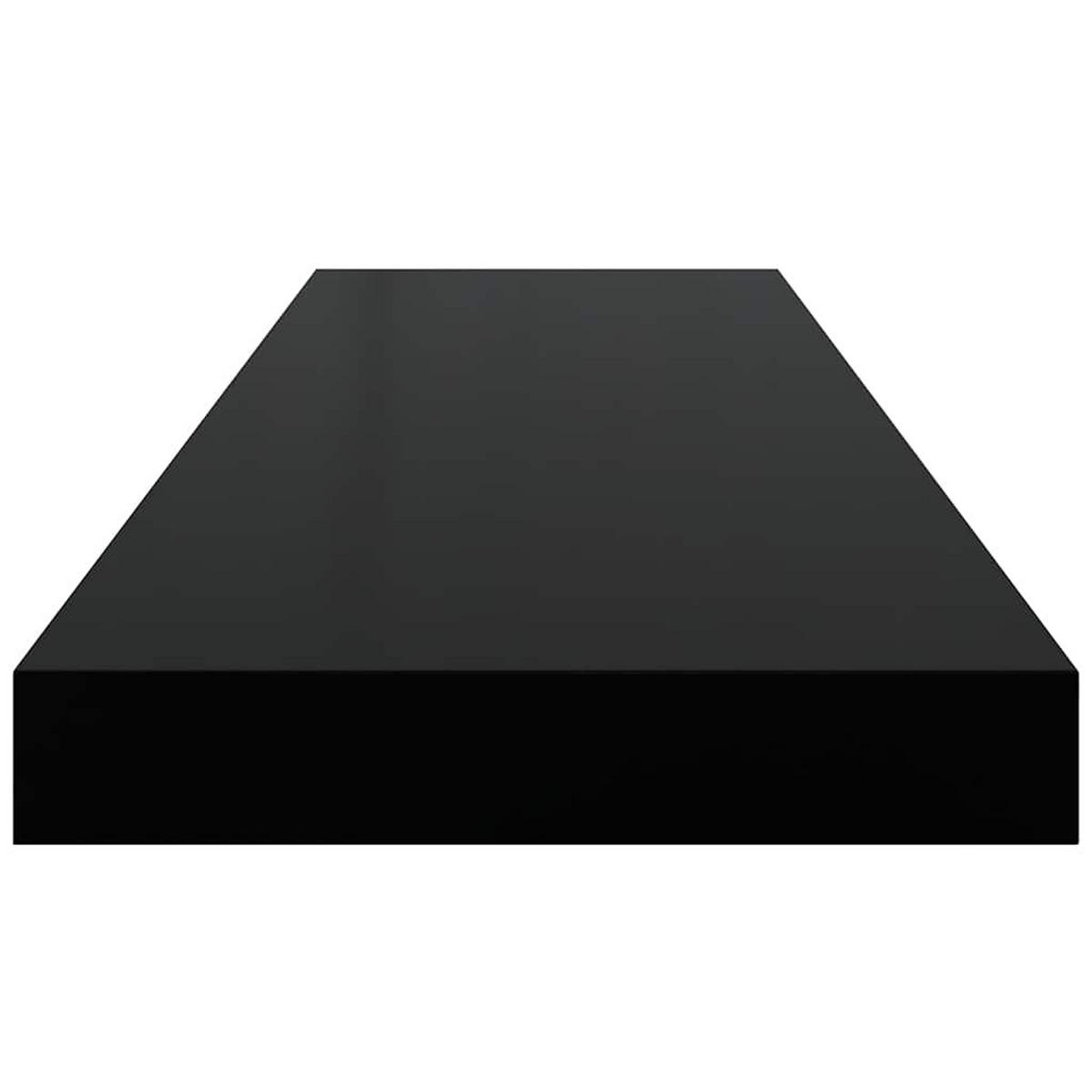 WANDBOARDSET 2-teilig 80/23,5/3,8 cm aus Mdf Schwarz - Schwarz, Holzwerkstoff/Metall (80/3.8/23.5cm) - vidaXL