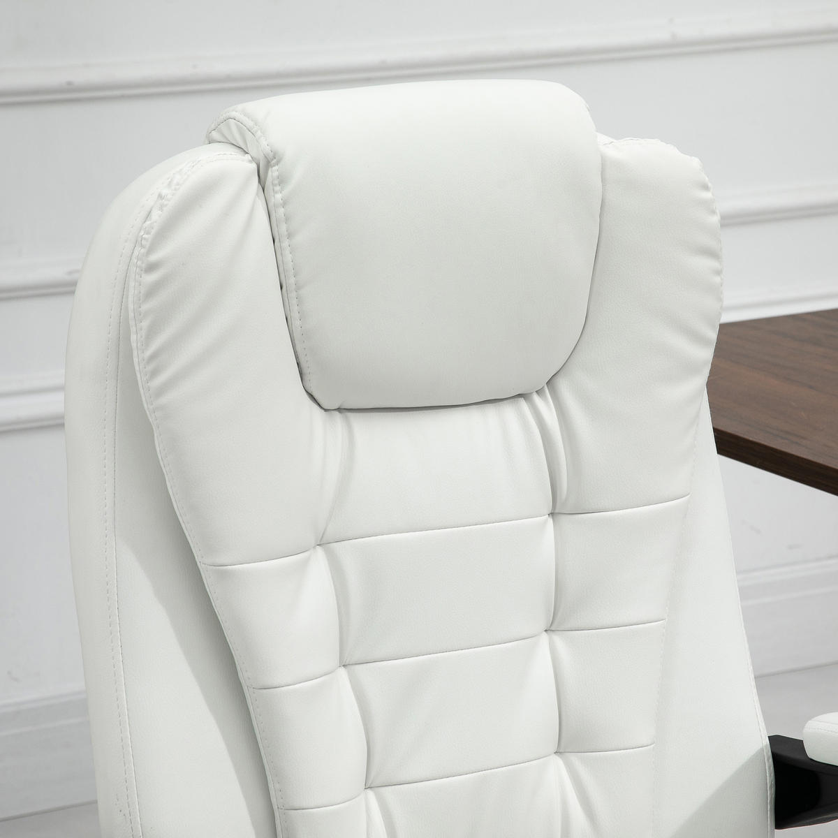 CHEFSESSEL DE-11646 ergonomisch mit Massagefunktion & Fußstütze Weiß - Weiß, Metall (79/121/67cm) - ComfortXL