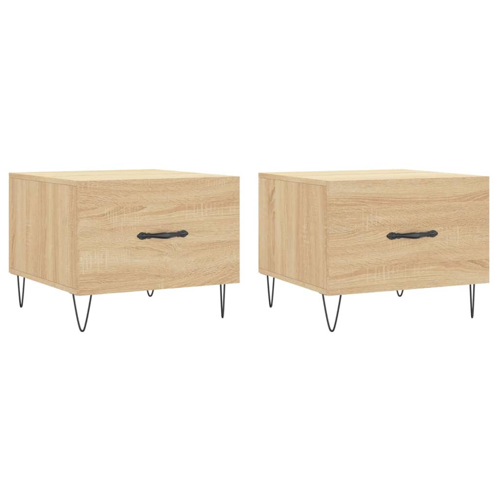 COUCHTISCHE 2 Stk. Sonoma-Eiche 50x50x40 cm Holzwerkstoff - Braun, Holzwerkstoff (50/50/40cm) - furnicato