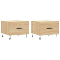 COUCHTISCHE 2 Stk. Sonoma-Eiche 50x50x40 cm Holzwerkstoff - Braun, Holzwerkstoff (50/50/40cm) - furnicato