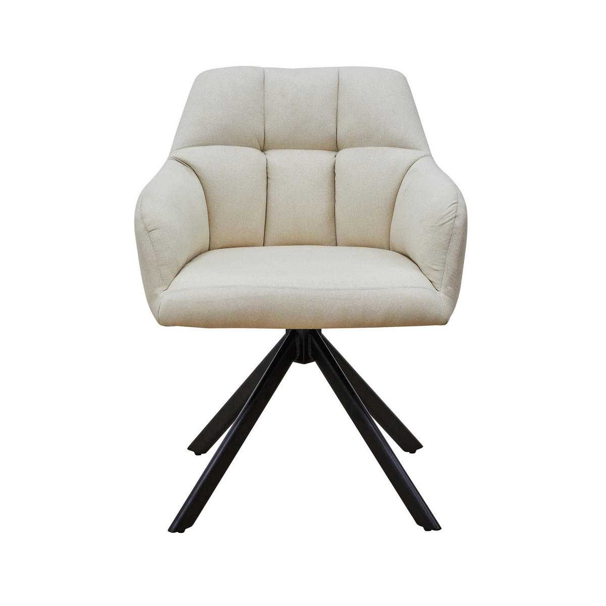 ESSZIMMERSTUHL SORA Stoff Beige - Beige/Schwarz, Textil/Metall (55/83/51cm) - SVITA