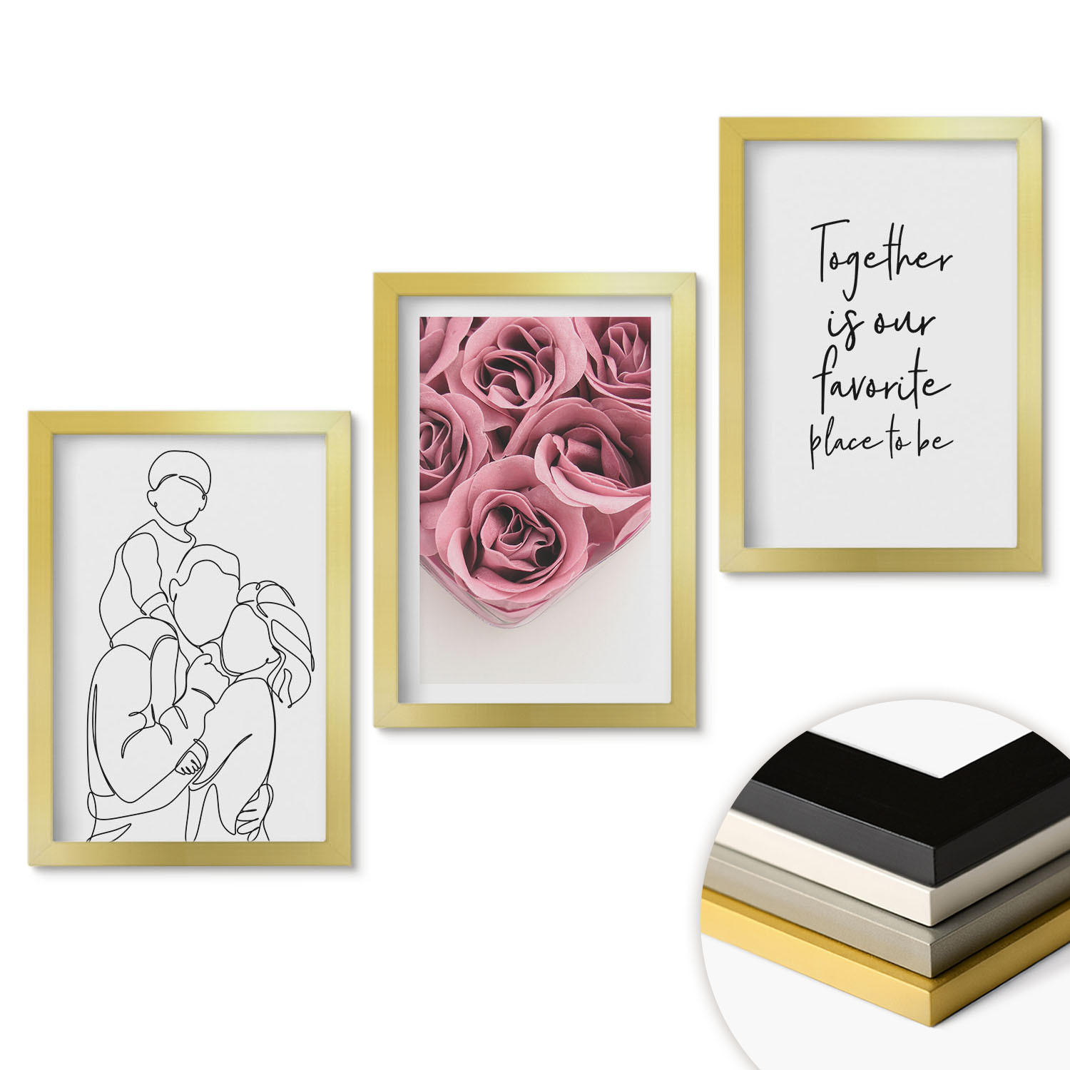 ArtPrintCave Wandbilder Gold 20x30 cm