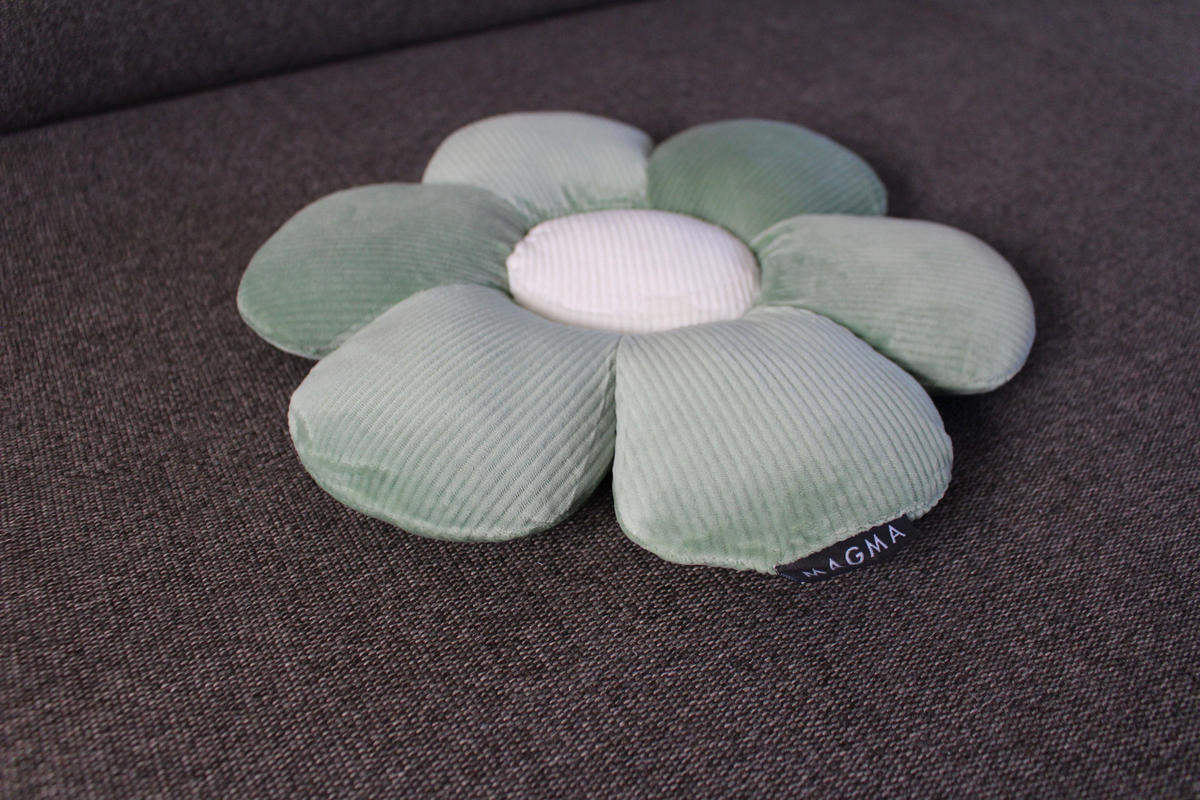 FORMKISSEN klein Blume MINNIE - Grün, Textil (30cm) - Magma Heimtexx