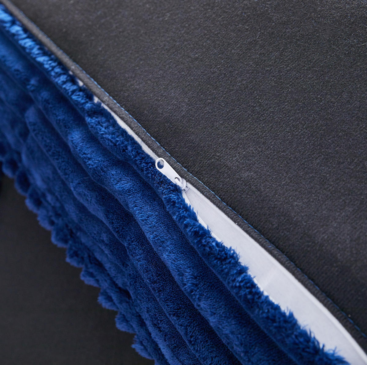 SESSEL mit Hocker 115 x 89 x 77 cm Stoff Blau 2-tlg. - Blau, Kunststoff (89/77/115cm) - Meubliv