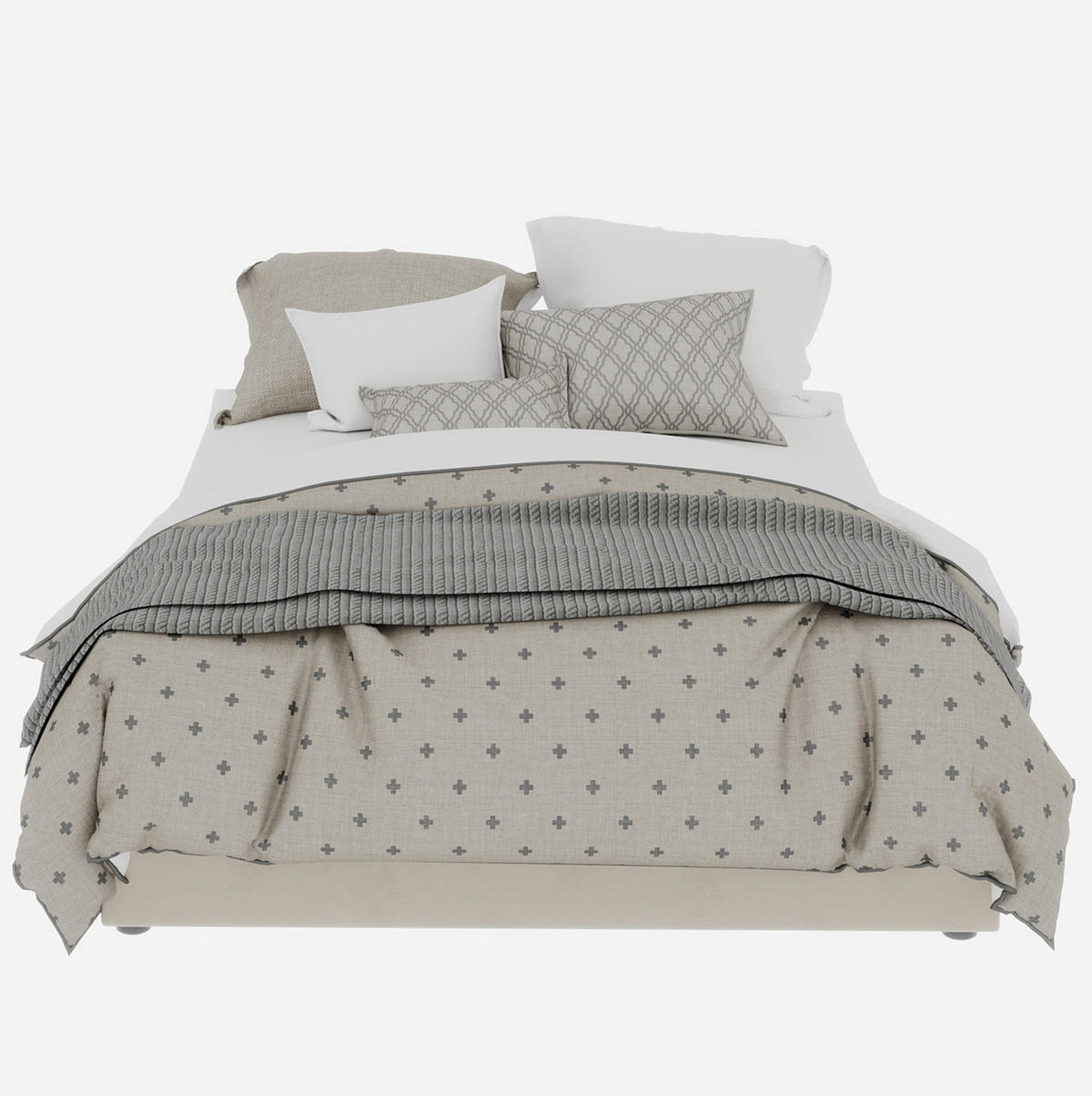 POSTEL 160/200 cm s plynovými písty a pevnou kovovou konstrukcí v látkovém čalounění, Béžová - béžová, textil (160/200cm) - Redom