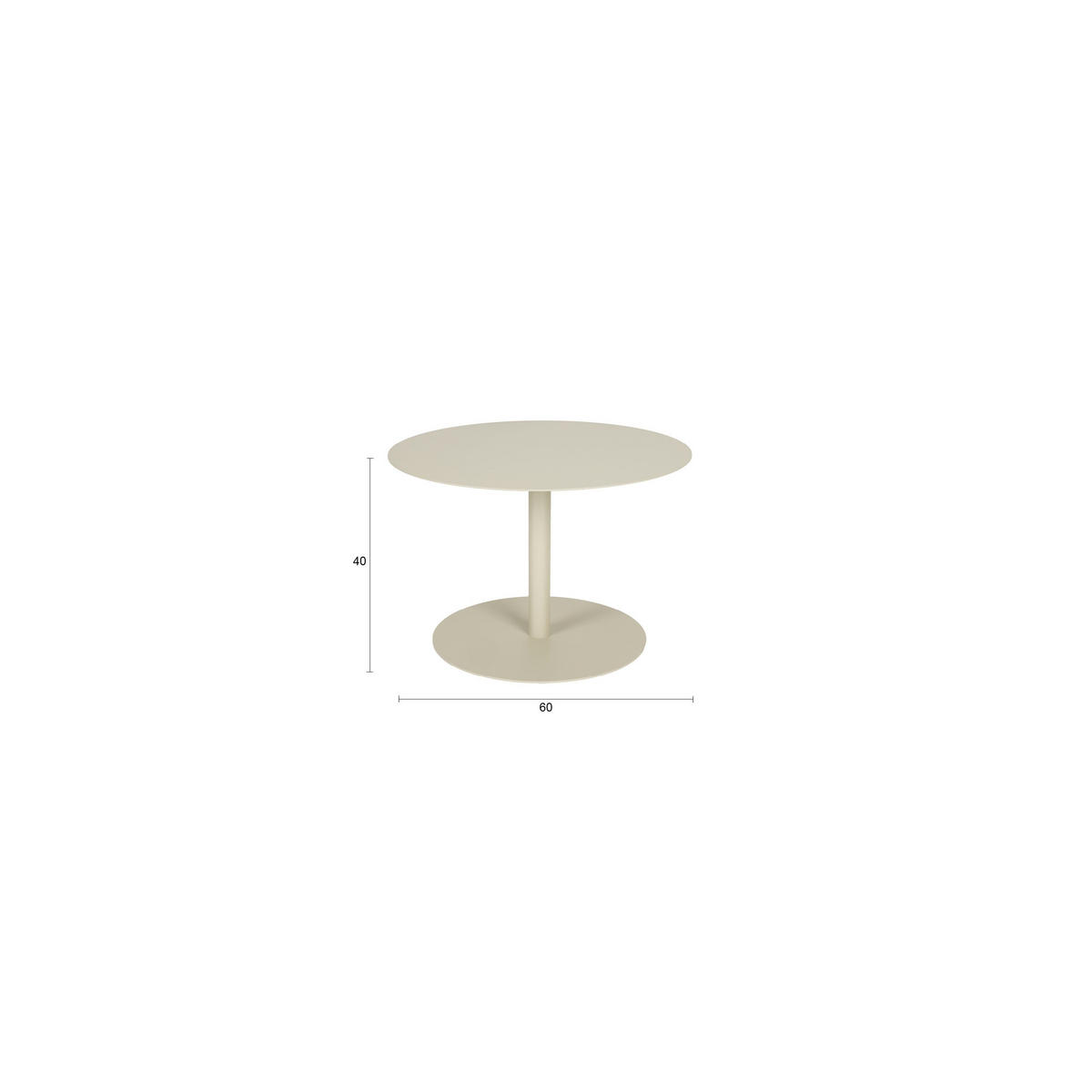 COUCHTISCH Snow Rund 60 cm Beige - Beige, Metall (60/60/40cm) - Zuiver