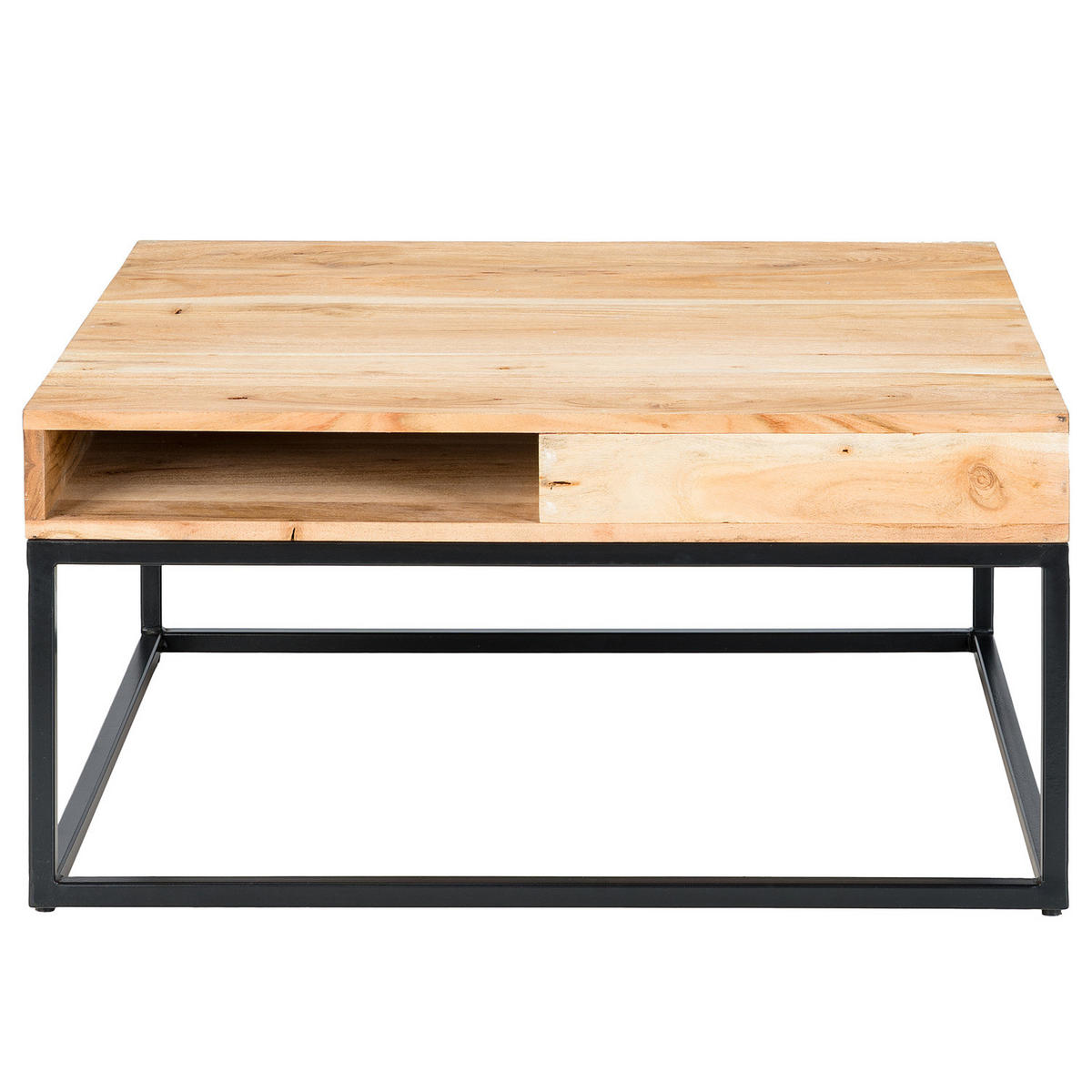 COUCHTISCH - Akazie / Schwarz - Schwarz/Akaziefarben, Holz (80/80/40cm) - home24