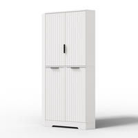 HIGHBOARD DE-38719 60/60/172 cm 4 Türen und verstellbare Böden Weiß - Weiß, Holzwerkstoff (60/172/60cm) - ComfortXL