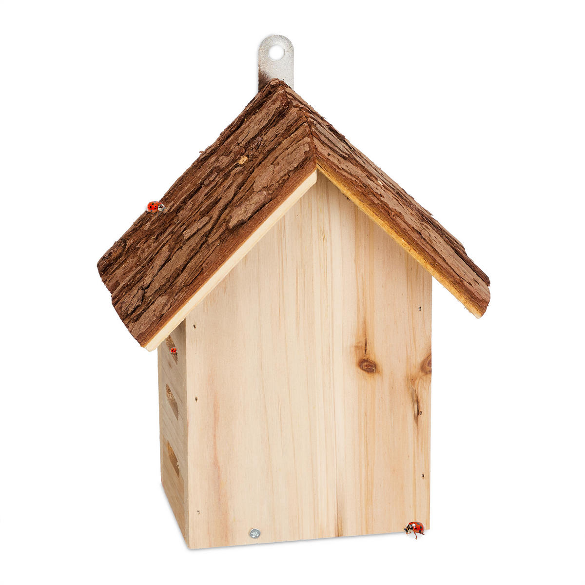 MARIENKÄFERHAUS - Hellbraun, Holz (18/22/12cm) - Relaxdays