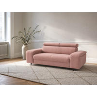 2,5-SITZER Vaasa Chenille Rosa klappb. Kopfstützen 198/100/81 cm - Altrosa, Kunststoff/Textil (198/81/70cm) - foamnova
