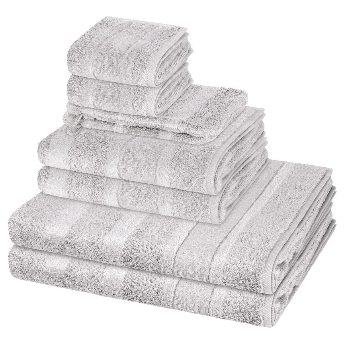 FROTTIERSET Noblesse 8-teilig - Hellgrau, Textil (50/100cm) - Cawoe