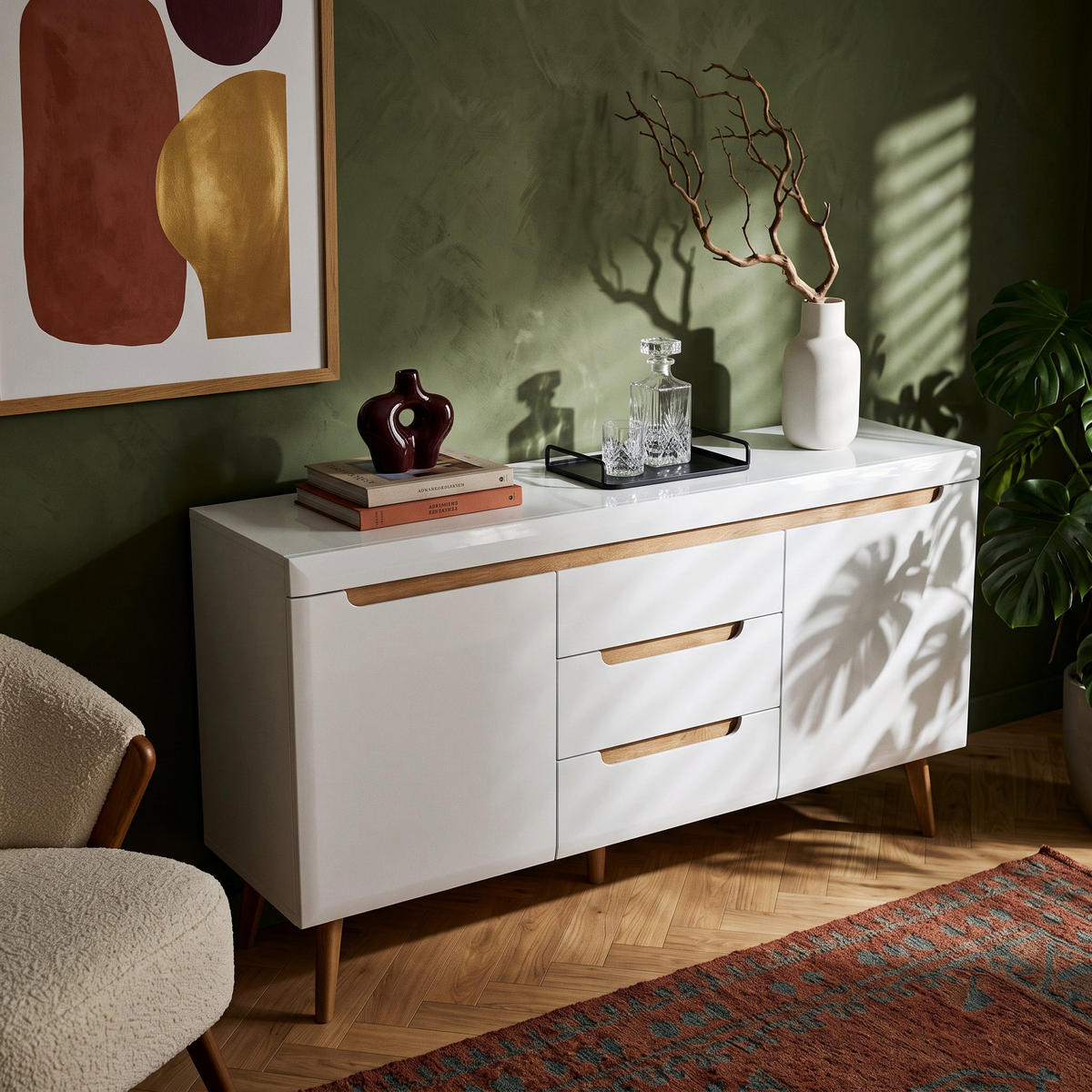 KOMMODE Trava Artisan-Eiche - Sandfarben, Holz (160/83/40cm) - Pillovely