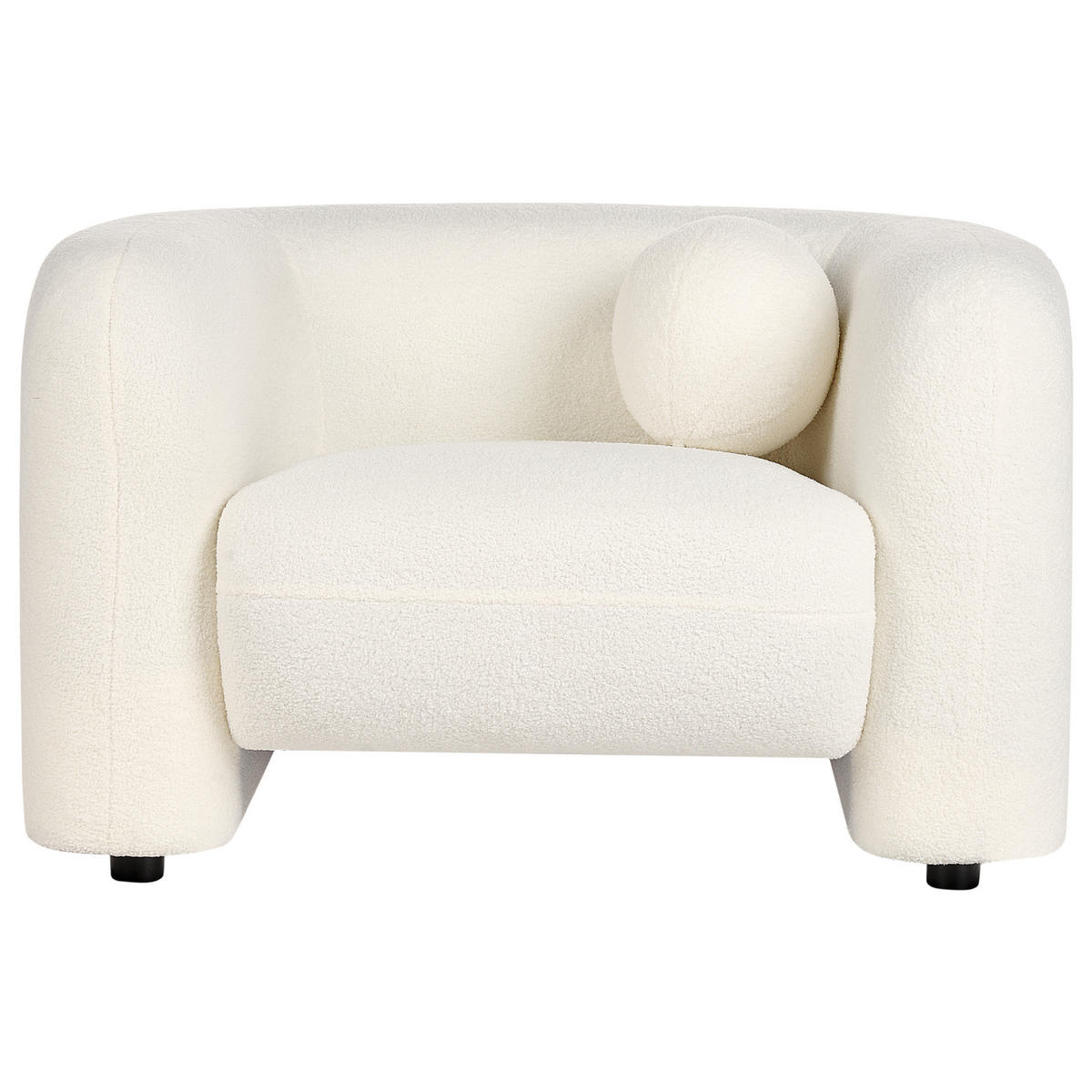 SESSEL Bouclé Weiß Leiren - Weiß, Textil (111/73/83cm) - Beliani