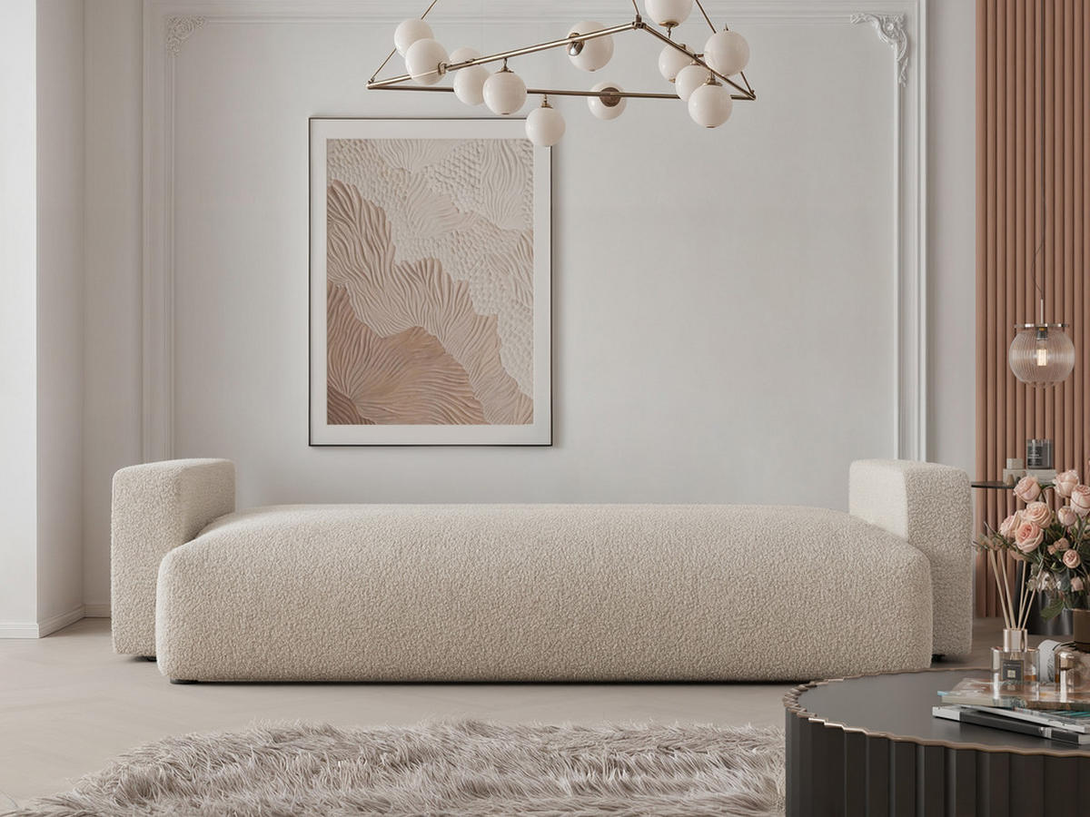 SCHLAFSOFA PIANO mit Bettkasten, Creme - Creme, Textil (246/79/93cm) - Idohome