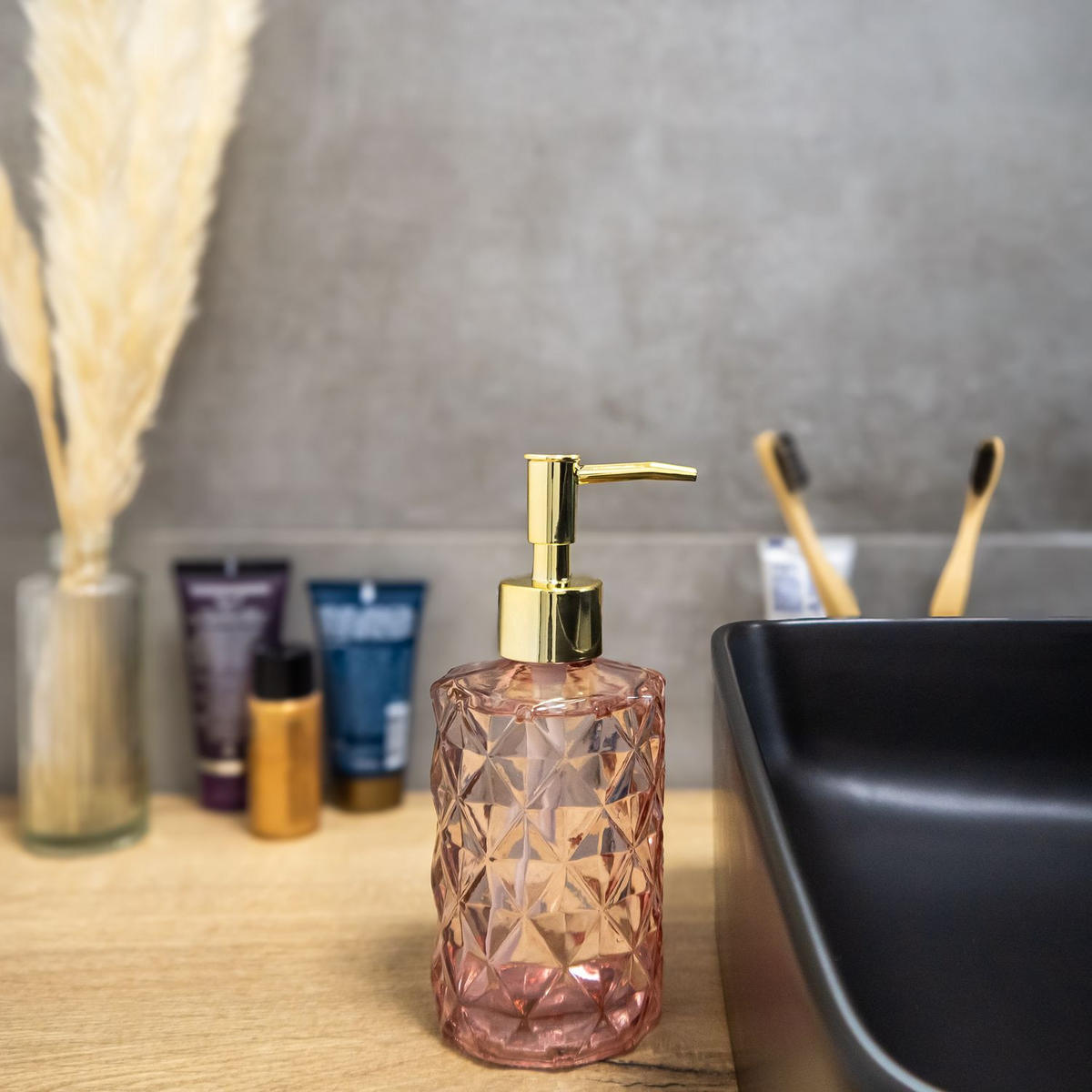 SEIFENSPENDER 310ml - Rosa, Glas (7.2/18.2/8.2cm) - Intirilife