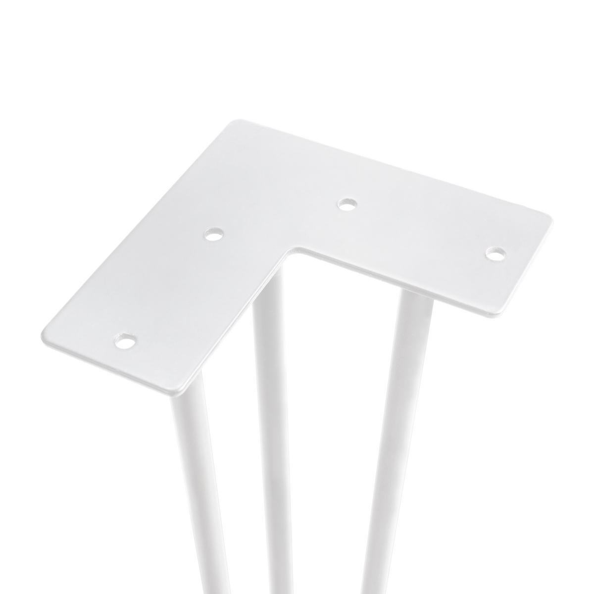 TISCHBEINE mit 3 Stangen Hairpin, Höhe 710mm, Stahl, Weiß lackiert 4er-set - Weiß, Metall (22/14/75.5cm) - EMUCA