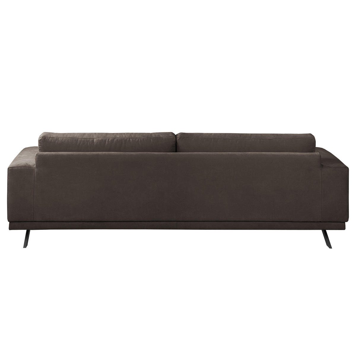 3-SITZER SOFA - Antiklederlook - Graubraun, Textil (236/81/89cm) - home24