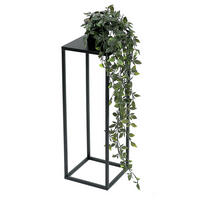 BLUMENHOCKER Metall Schwarz Eckig 50 cm 96315 S  - Schwarz, Metall (18/50/18cm) - DanDiBo