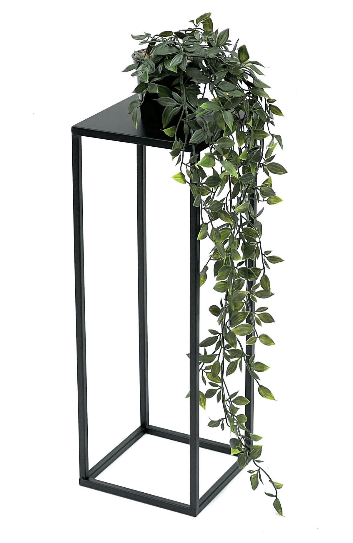 BLUMENHOCKER Metall Schwarz Eckig 50 cm 96315 S  - Schwarz, Metall (18/50/18cm) - DanDiBo