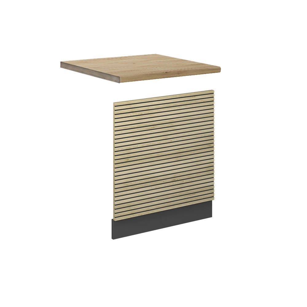 FRONTPANEL Fame-Line Ekpanel 60 cm , AP Oak Ekfärgad, Antracit 67.4/60/60 cm