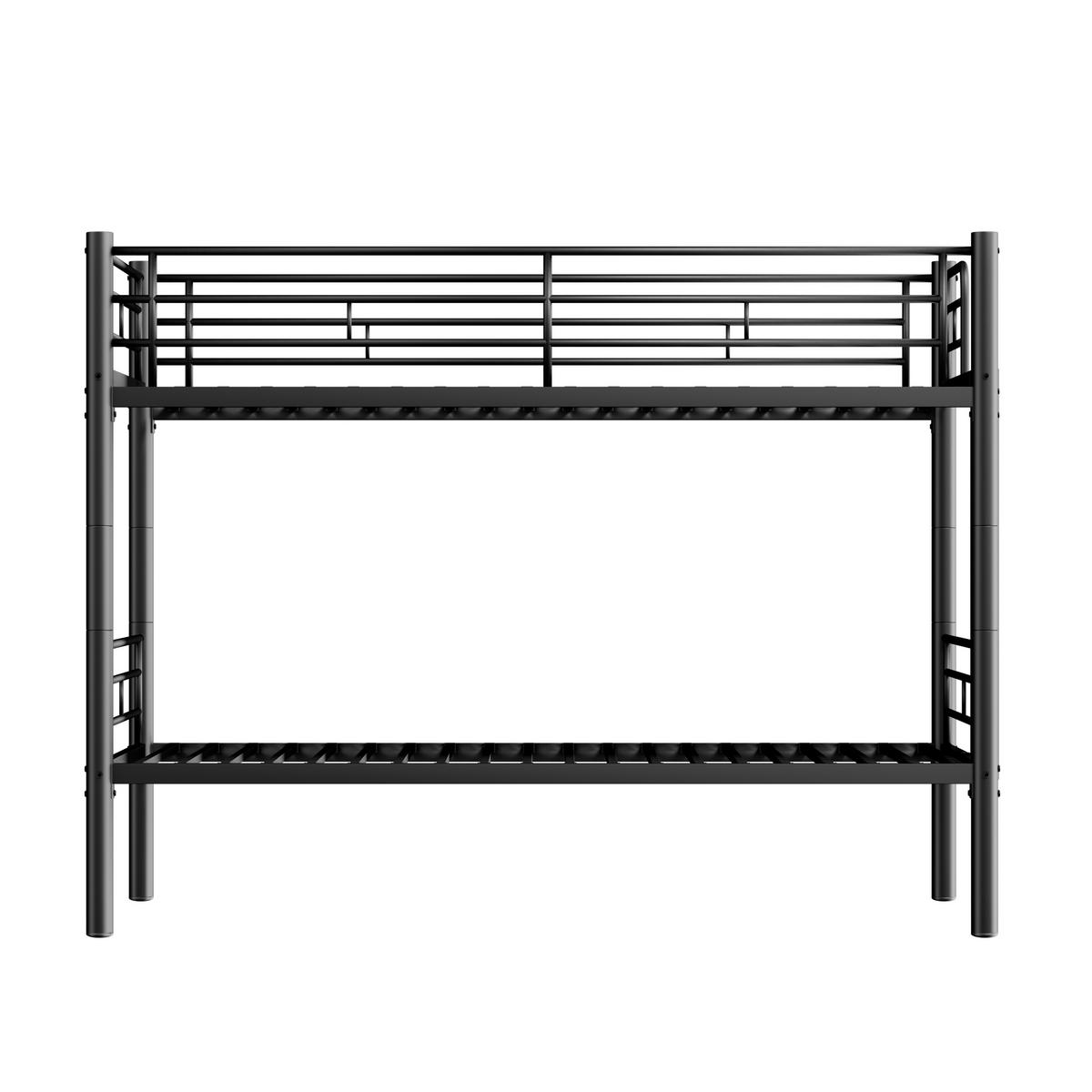 ETAGENBETT 90x200 cm trennbar schwarz - Schwarz, Metall (90/200cm) - LEBENLANG