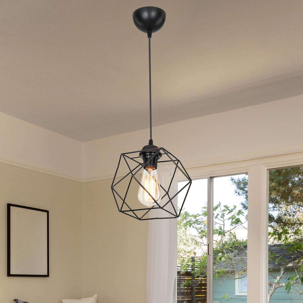 HÄNGELEUCHTE Brentwood - Schwarz, Metall (24/24/60cm) - lux.pro