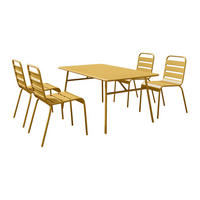 GARTENESSGRUPPE im Set - 4 -Sitzer - Stahl - senffarben - MIRMANDE - Gelb, Metall - Vente-Unique