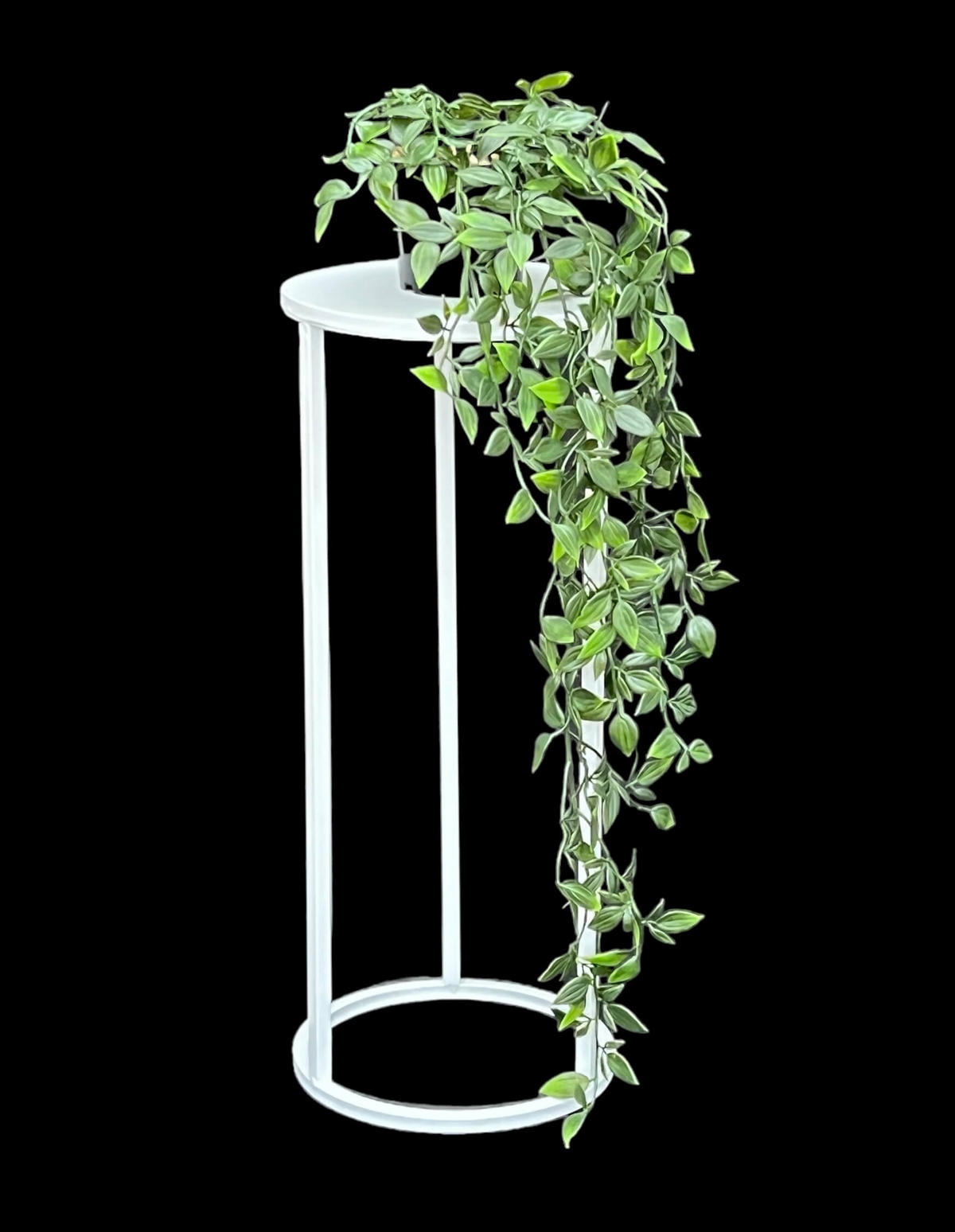 DANDIBO Blumenhocker Metall Weiß Rund 50 cm Blumenständer Beistelltisch 96483 S Blumensäule Modern Pflanzenständer Pflanzenhocker - Weiß, Metall (20/50/20cm) - DanDiBo
