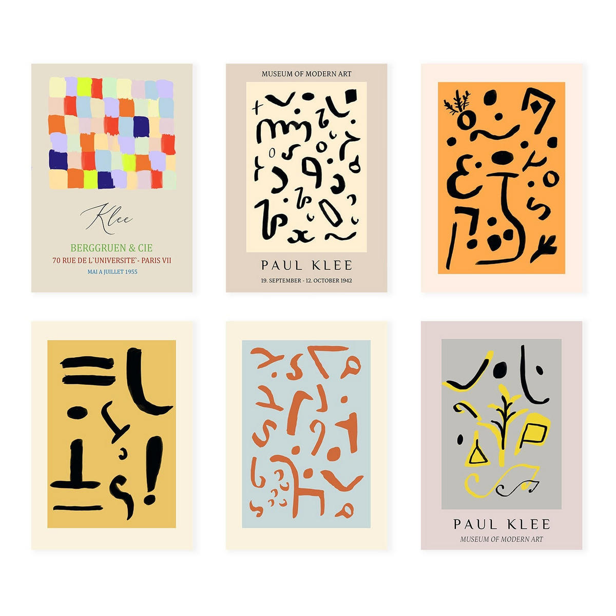 POSTER Set Mit 6 Illustrationen Von Paul Klee Surrealismus A3 Rahmenlos - Klar, Papier (29/3cm) - Nacnic