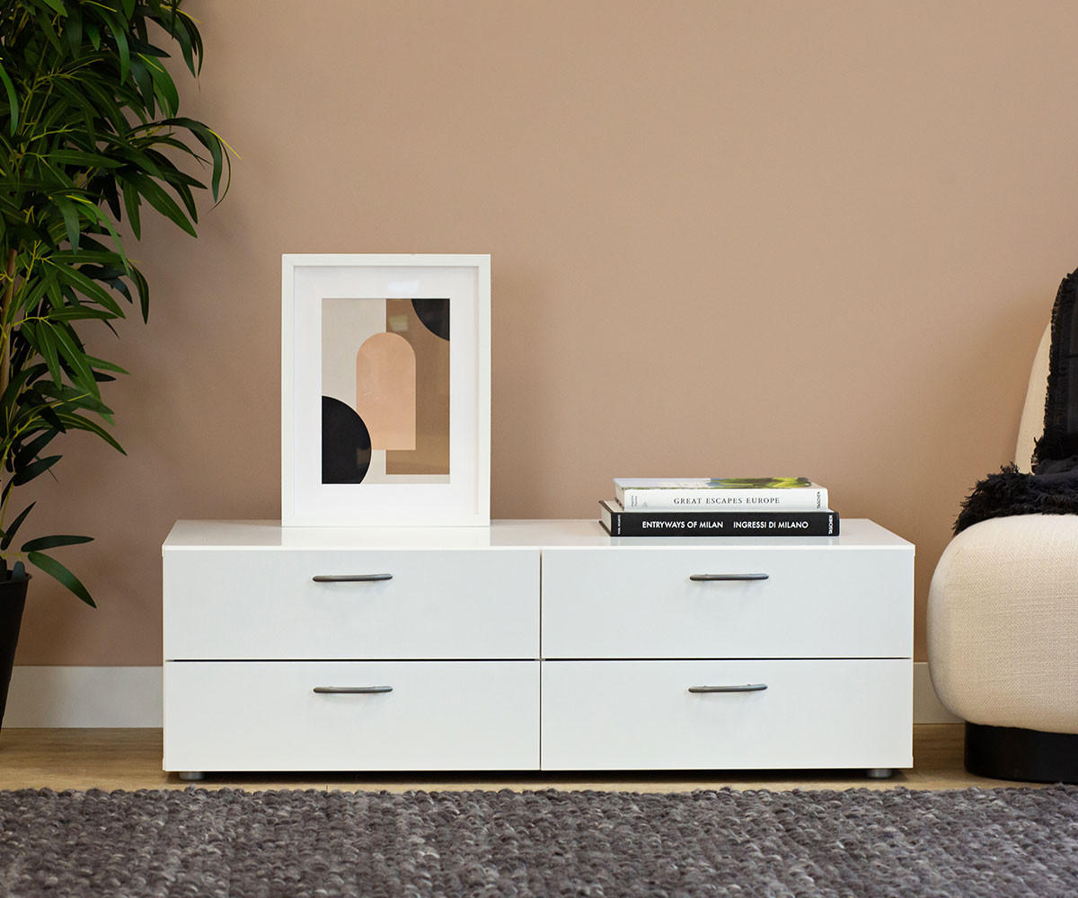 KLEIDERSCHRANKUNTERSATZ Basic Weiß 110,5 / 52 / 35 cm - Silberfarben/Weiß, Holz/Holzwerkstoff (110.5/35/52cm) - Feldmann-Wohnen