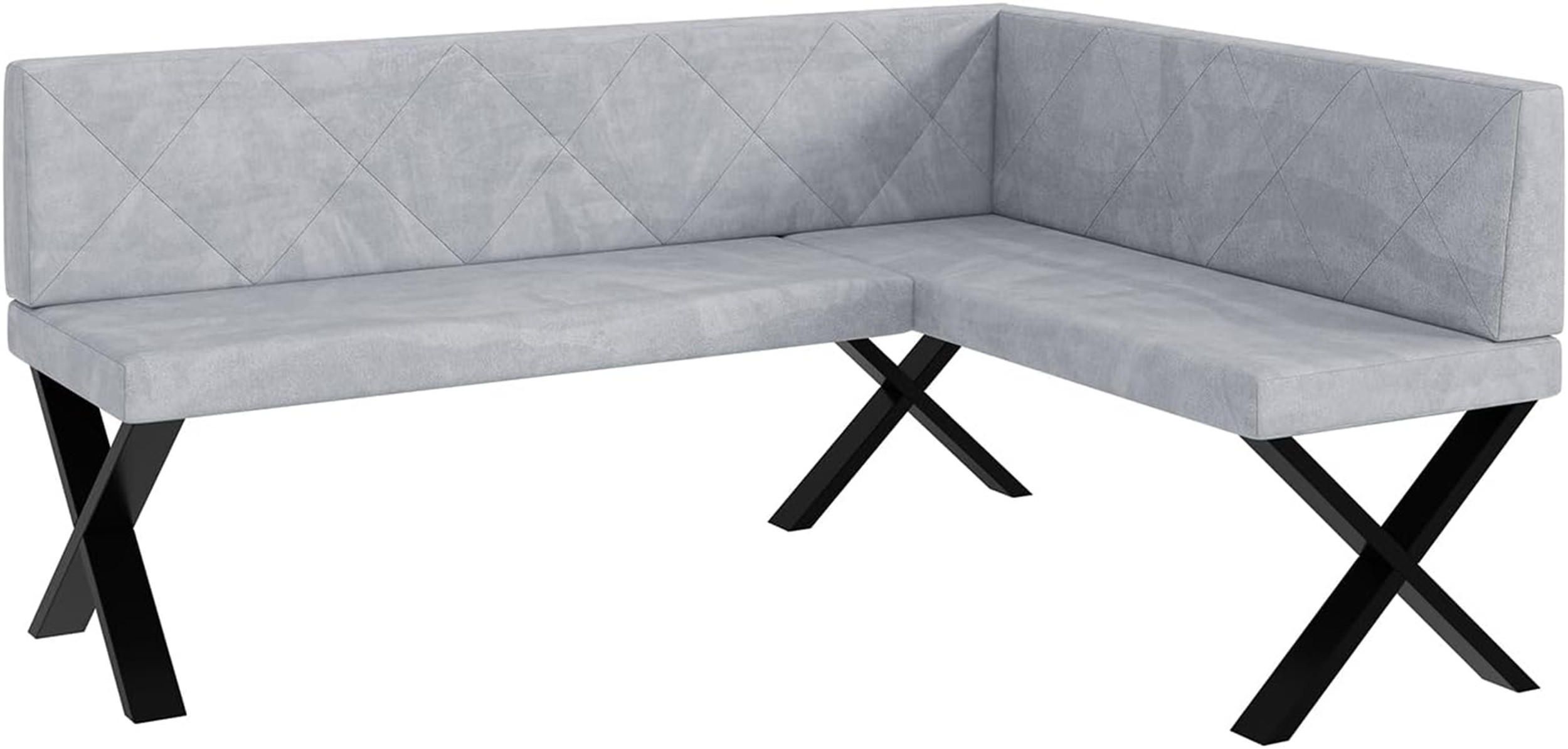 Meblini Eckbank Hellgrau 168x128 cm
