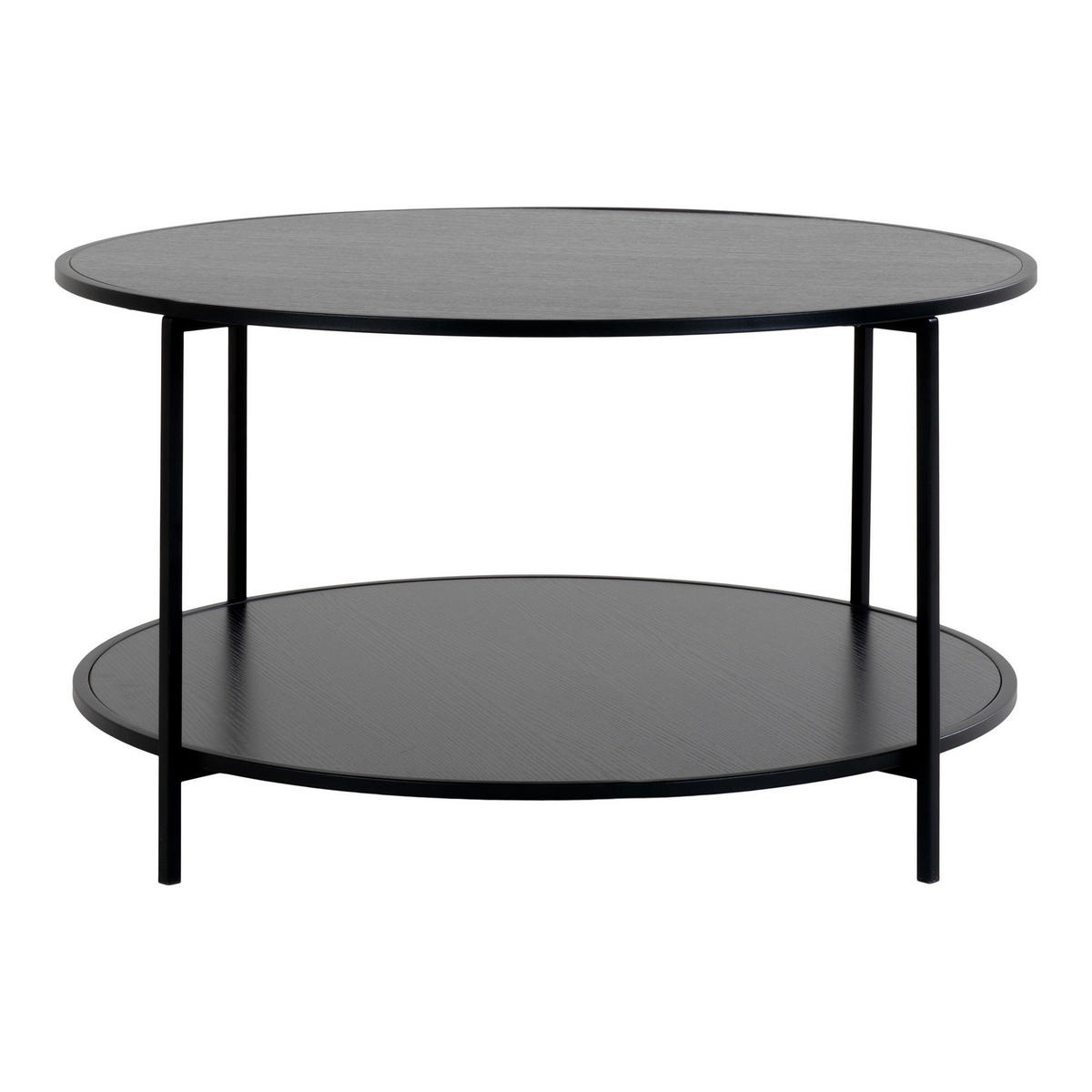 COUCHTISCH Vita Stahl, Spanplatte, Melaminfolie Schwarz - Schwarz, Metall (80/80/45cm) - tinkaro