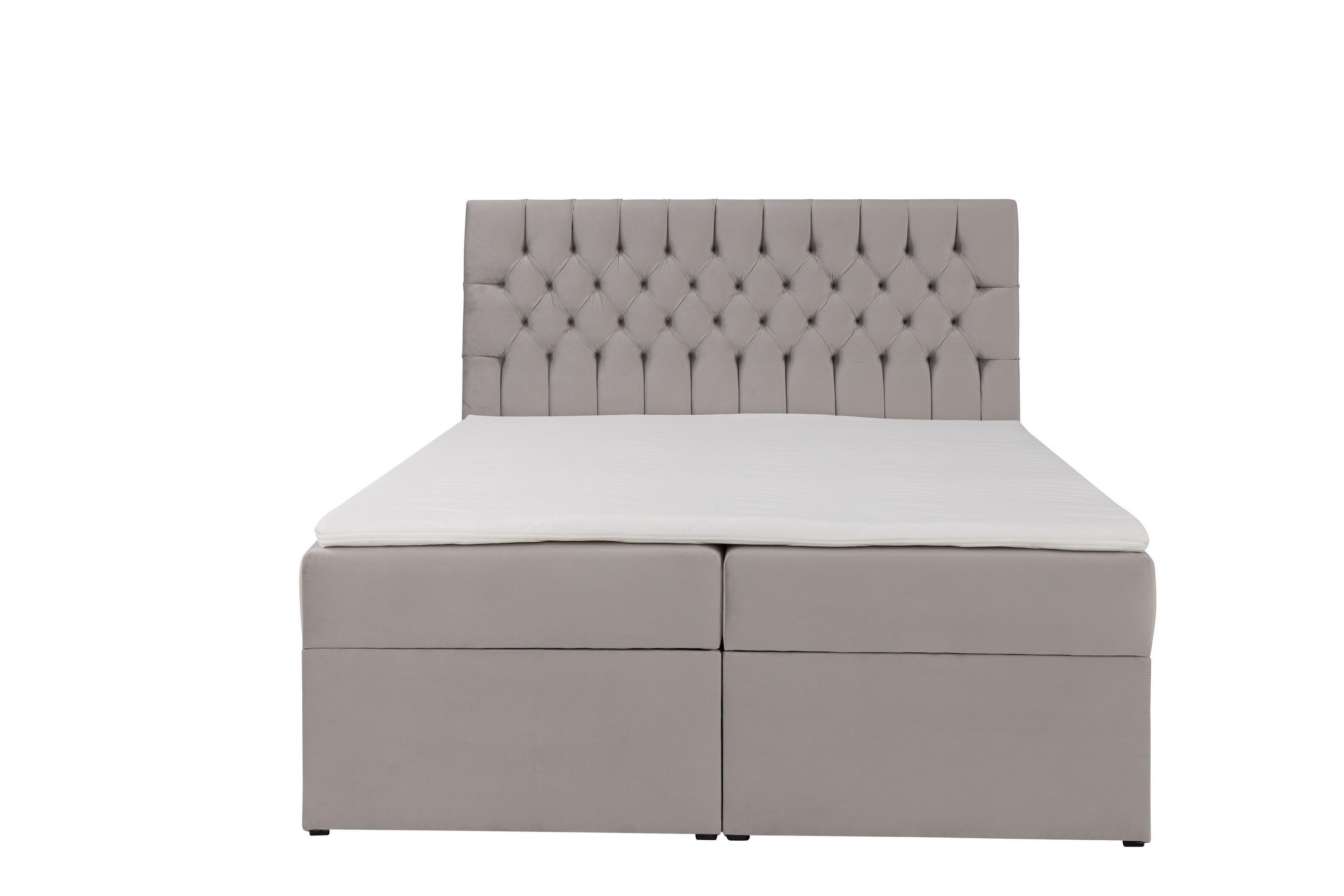 BOXSPRINGBETT LAVIDO mit Topper und Bettkasten, Hellgrau, 140x200 cm - Hellgrau, Textil (140/200cm) - KS Home Concept