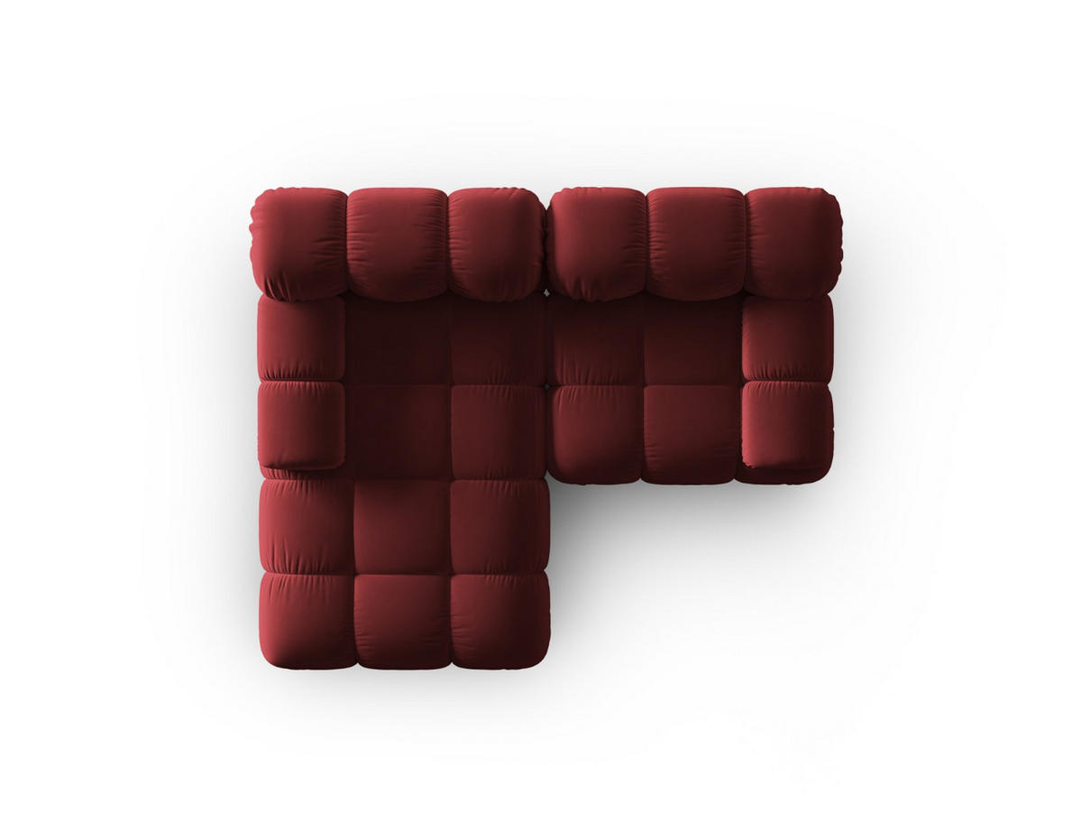 MODULARES-ECKSOFA links Bellis aus Samt dunkelrot 3 Sitzplätze - Dunkelrot, Textil (157/191cm) - Micadoni