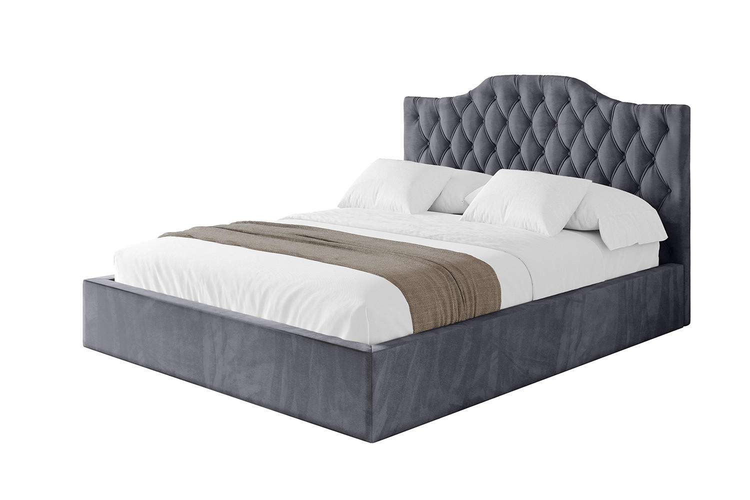POLSTERBETT mit Bettkasten und Lattenrost, Boxbett ohne Matratze - FALIO 180x200 Dunkelgrau - Dunkelgrau, Holzwerkstoff/Textil (180/200cm) - ALTDECOR