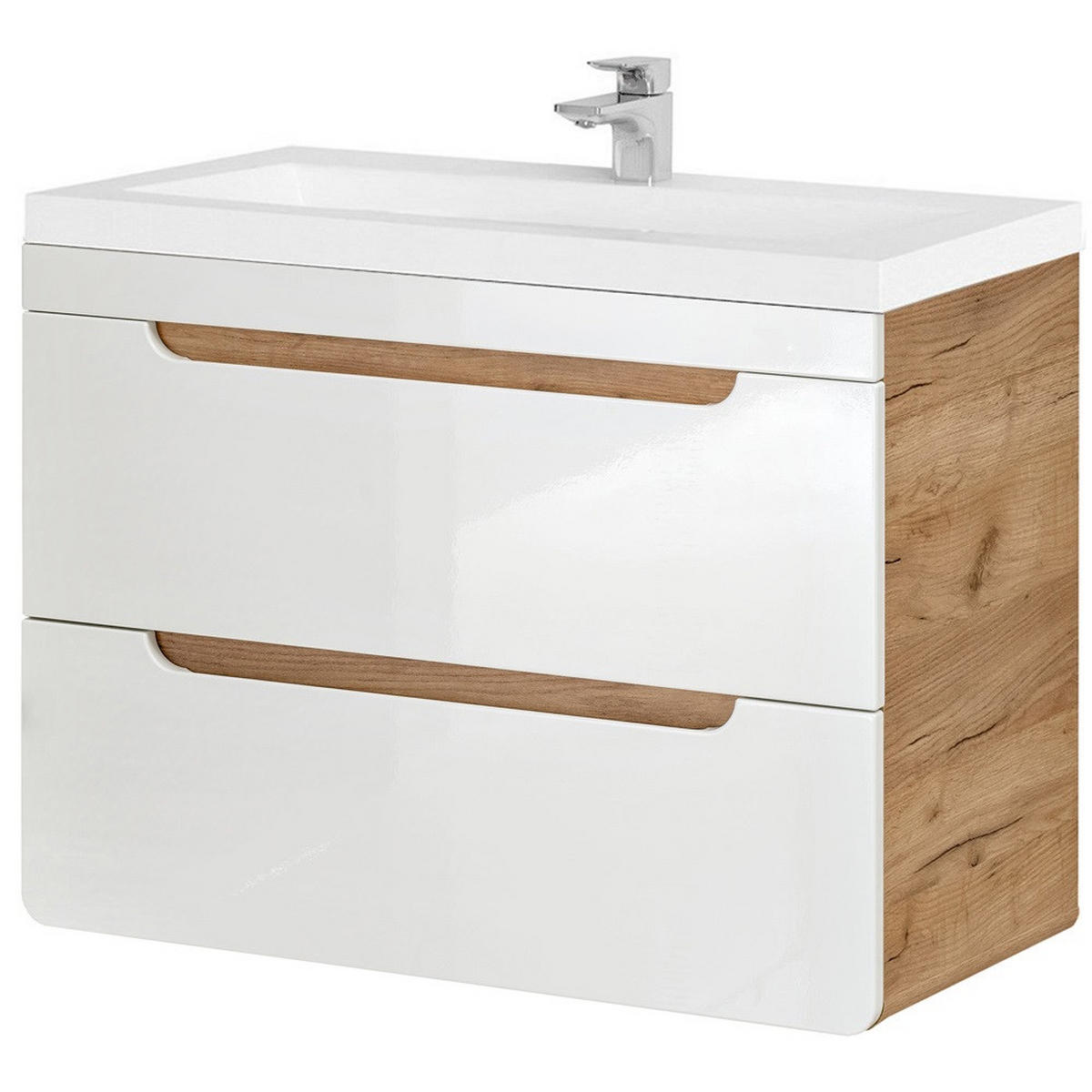 WASCHTISCH Luton-56 - Weiß, Holzwerkstoff (81/63/46cm) - Lomado