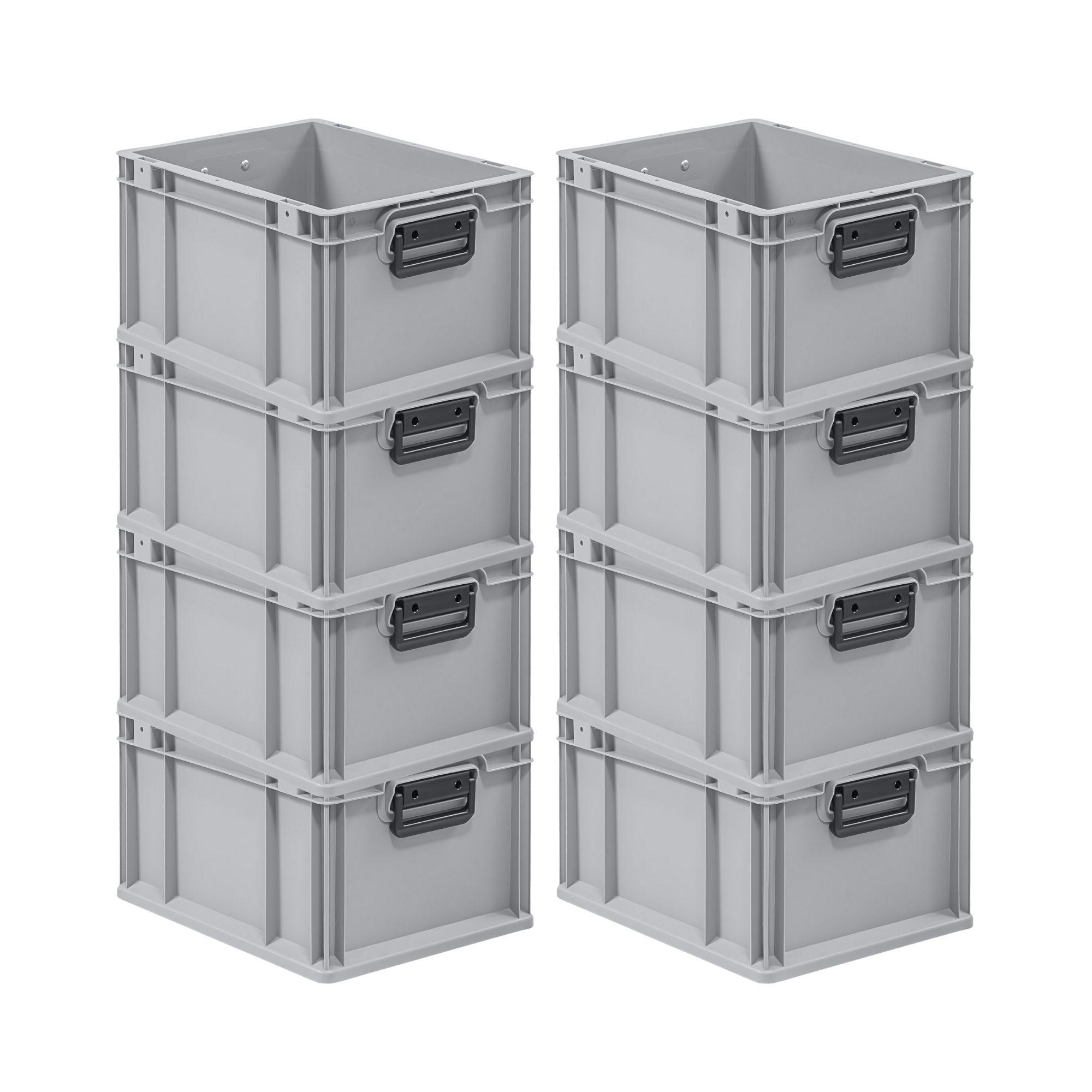 EUROBOX 8x Nextgen Portable Duo 22x30x40cm 20 Liter - Grau, Kunststoff (30/22/40cm) - PROREGAL