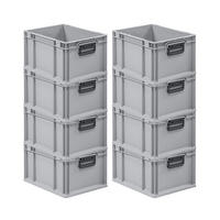 EUROBOX 8x Nextgen Portable Duo 22x30x40cm 20 Liter - Grau, Kunststoff (30/22/40cm) - PROREGAL