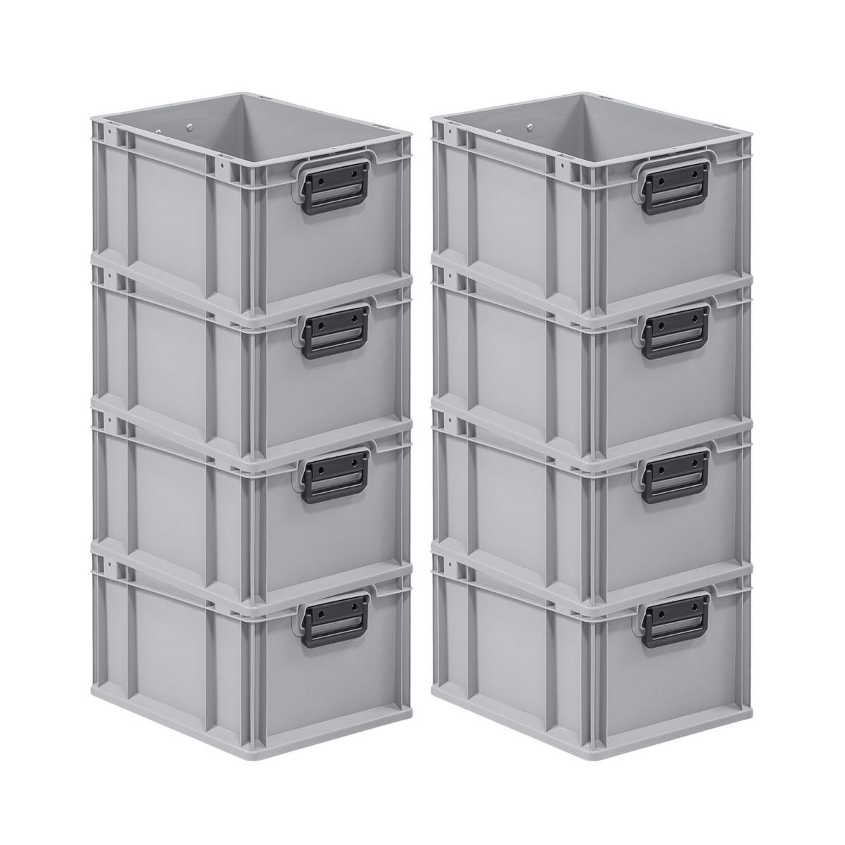 EUROBOX 8x Nextgen Portable Duo 22x30x40cm 20 Liter - Grau, Kunststoff (30/22/40cm) - PROREGAL