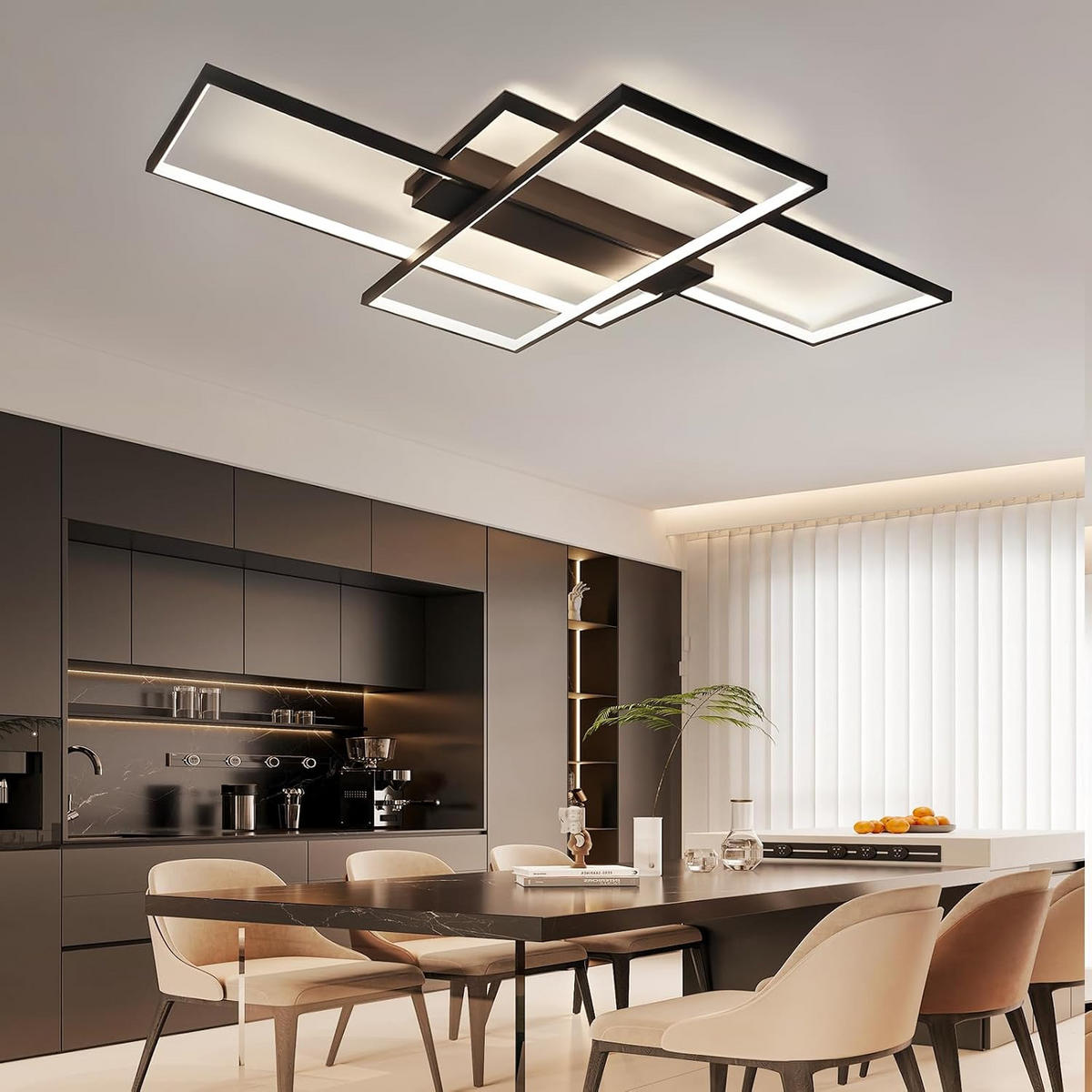 LED-DECKENLEUCHTE Eiswacht 100/70/5.5 cm - Schwarz, Metall (100/70/5.5cm) - ZMH