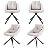ESSZIMMERSTUHL 4 Stück Drehbar Samt Beige Grau, Ergonomisch - Beige, Textil (65/79/59cm) - FLIEKS