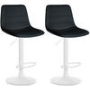 BARHOCKER 2er Set Lederlook schwarz - Schwarz, Textil/Metall (45/89/46cm) - CLP