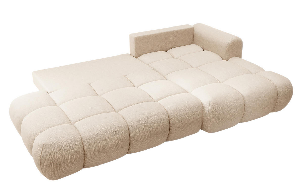 ECKSOFA Ombo Beige Chenille 280 cm - Beige/Schwarz, Kunststoff/Textil (284/167cm) - Selsey