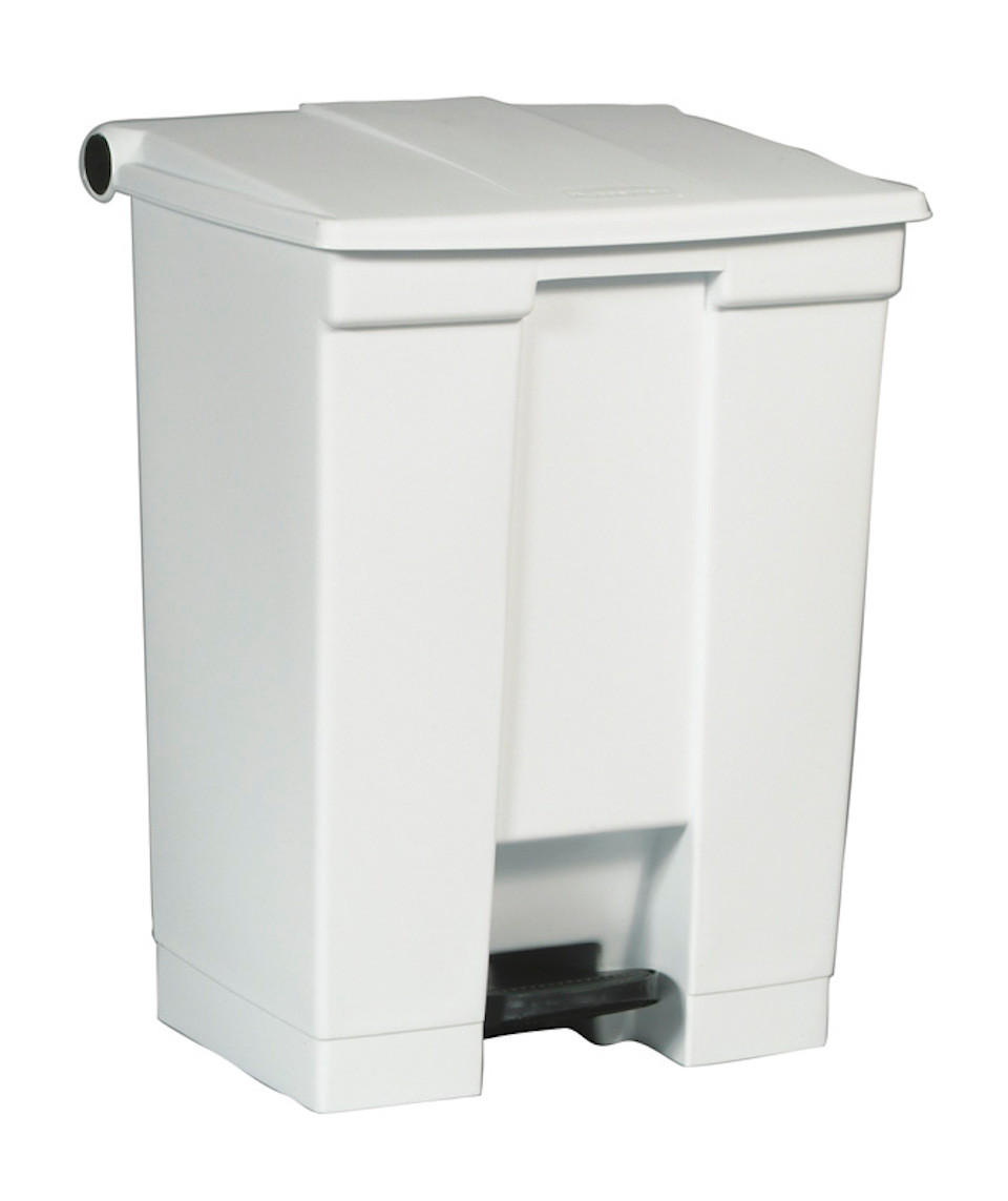 MÜLLEIMER Robuster Pedaleimer 68,1 Liter 67,3 x 41 x 50,2 cm Aus Konformen Polyethylen Weiß - Weiß, Metall (41/67.3/50.2cm) - PROREGAL