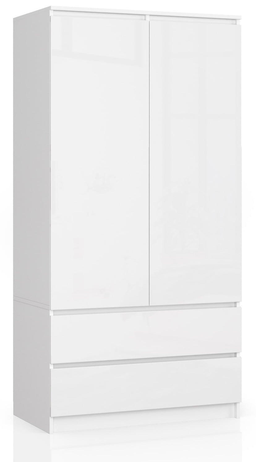 KLEIDERSCHRANK Weiß, Weiß Glanz 180/90/51 - Weiß, Holzwerkstoff (90/180/51cm) - RAUMHIRSCH FURNITURE