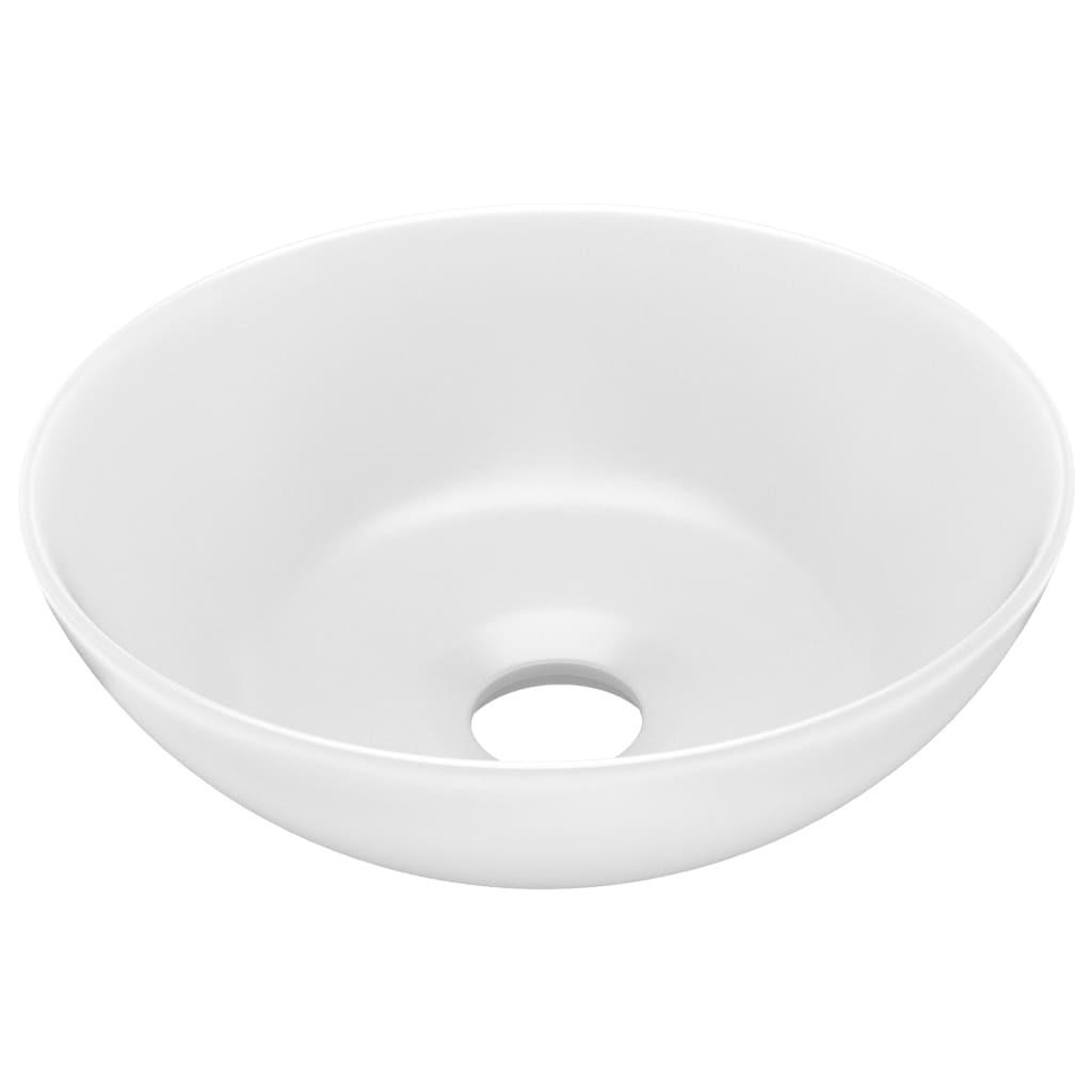 WASCHBECKEN Keramik Mattweiss Rund - Weiß, Keramik (28/10/28cm) - vidaXL