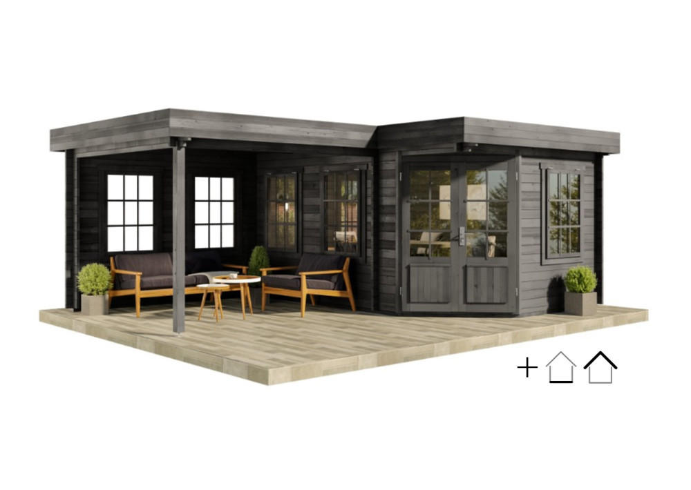 Alpholz Gartenhaus Grau 618x228x462 cm