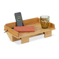 BETTABLAGE - Hellbraun, Holz/Metall (38/11/26cm) - Relaxdays